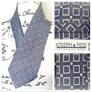 😎Very Handsome Grey Joseph & Feiss Mens Silk Tie😎